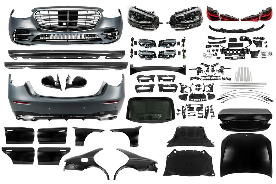 Mercedes S-class W221 2005–2013 Facelift set voor W223 AMG Line (met deurgrepen en inserts) Foto 1