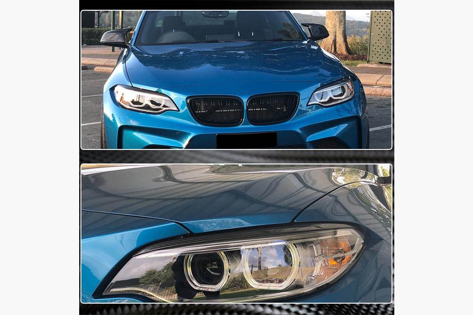 BMW 2-serie F22/F23 2014–2021 Koplampwimpers (Carbon) Foto 5