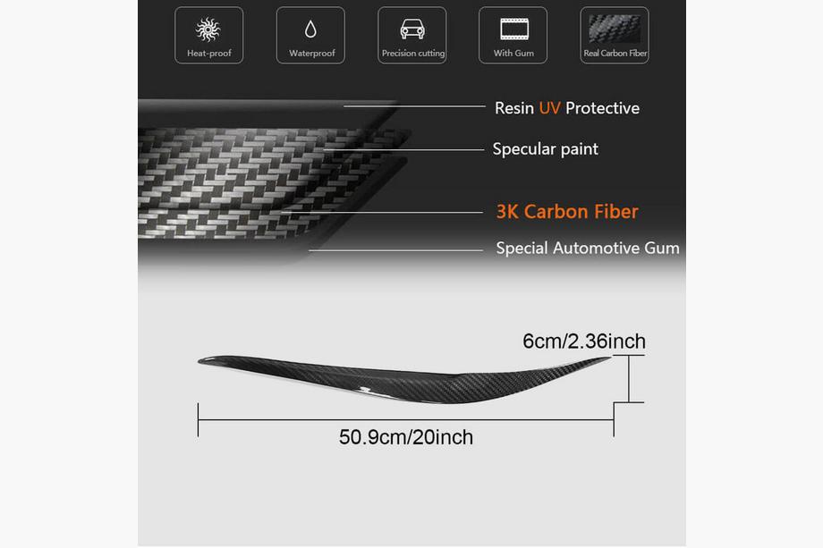 BMW 2-serie F22/F23 2014–2021 Koplampwimpers (Carbon) Foto 6