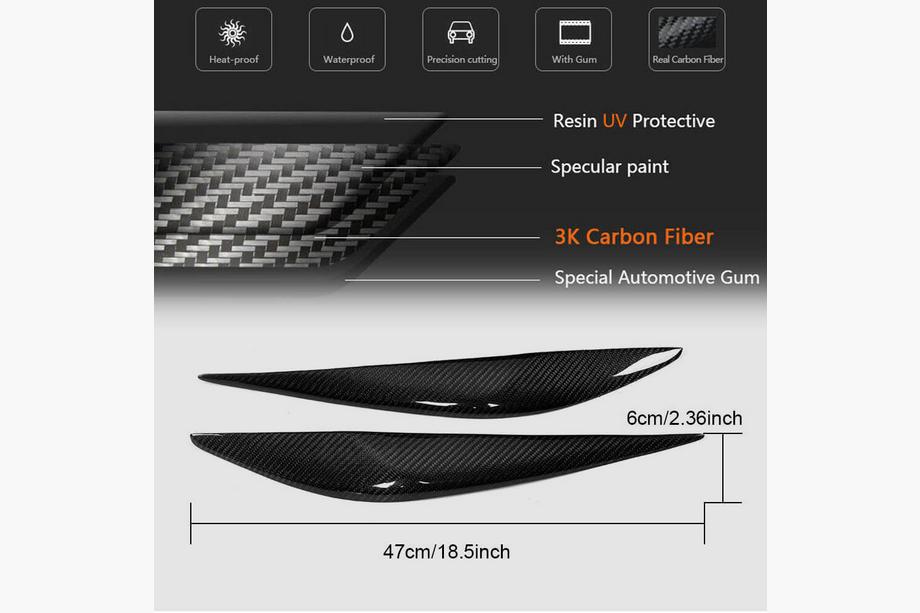 BMW 3 Serie F30/F31 2012–2019 Koplampwenkbrauwen V1 (voor F30, carbon) Foto 6