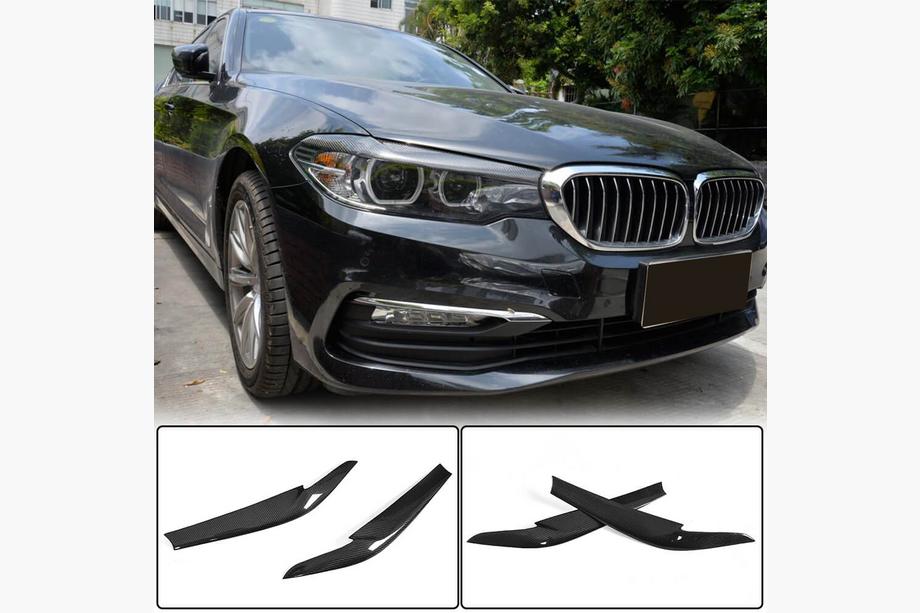 BMW 5 Serie G30/G31 2017–2023 Koplampwimpers van droog carbon (2017-2020) Image