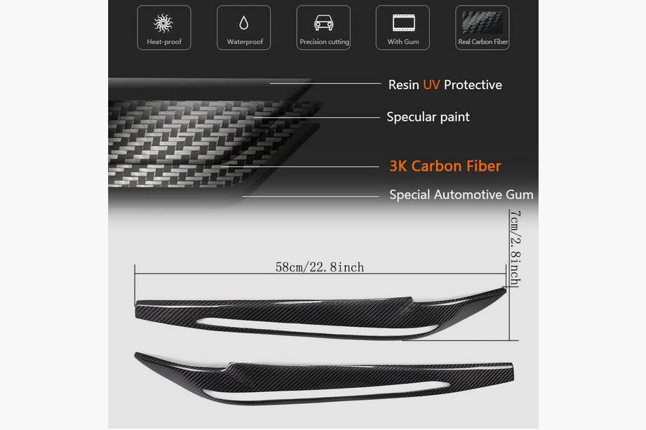 BMW X6 F16 2014–2019 Koplampwimpers Carbon V1 Foto 5