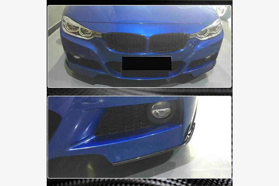 BMW 3 Serie F30/F31 2012–2019 Frontbumper flaps (voor F30 M-Sport, carbon) Foto 4