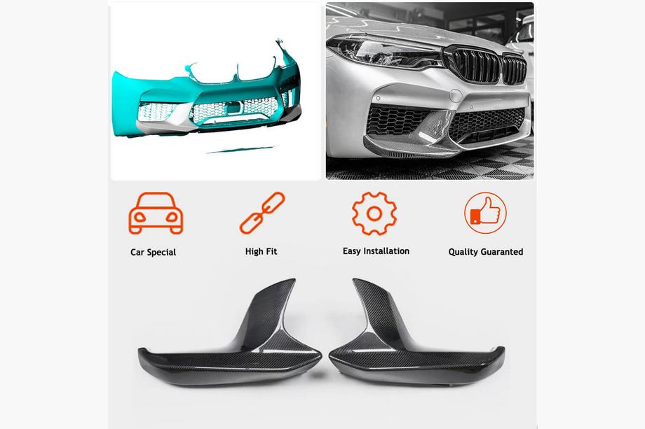 BMW 5 Serie G30/G31 2017–2023 Front bumper lip flaps Flap (voor M5 F90 2017-2020, carbon) Foto 2