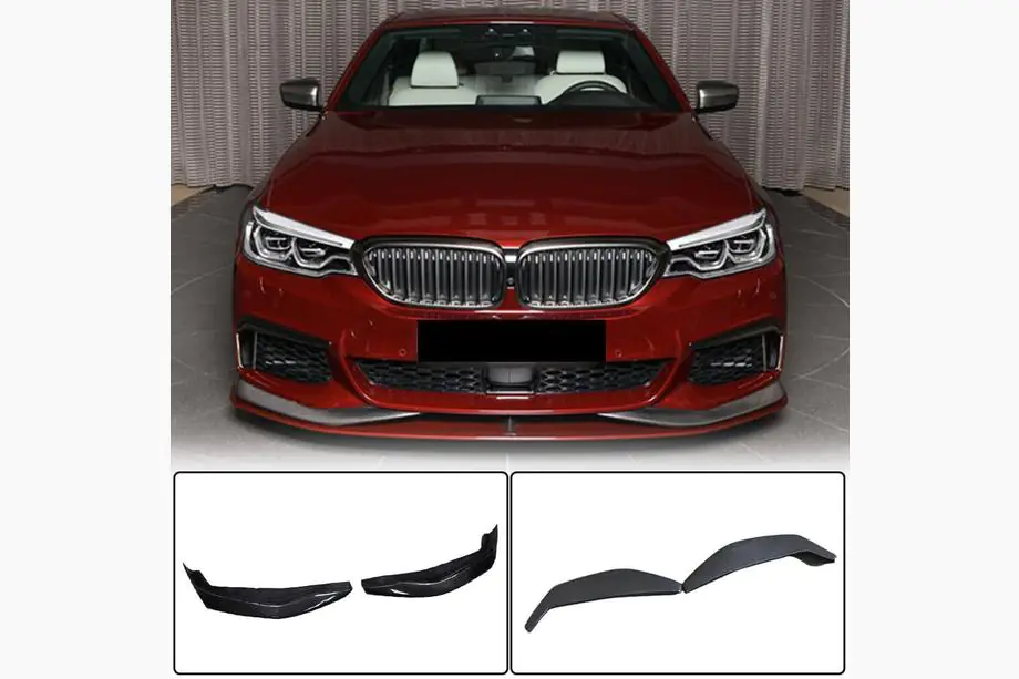 BMW 5 Serie G30/G31 2017–2023 Front bumper lip Flap V3 (voor M-Sport 2017-2020, carbon) Image