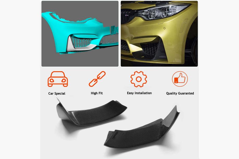 BMW 3 Serie F30/F31 2012–2019 Voorbumper flaps Flap V4 (voor F80, carbon) Foto 2