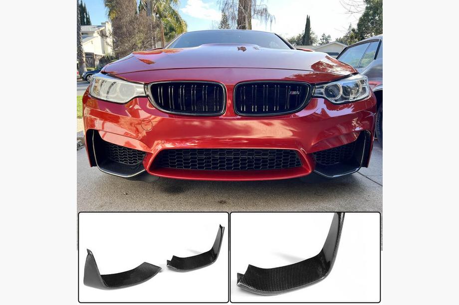 BMW 4 Serie F32/F33/F36 2012–2020 Frontbumper lip flaps Flap V3 (voor F82/F83, carbon) Image