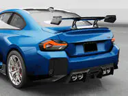 BMW 2 Serie G42 2021– Achterbumper splitters V1 (voor G87, carbon) foto 3
