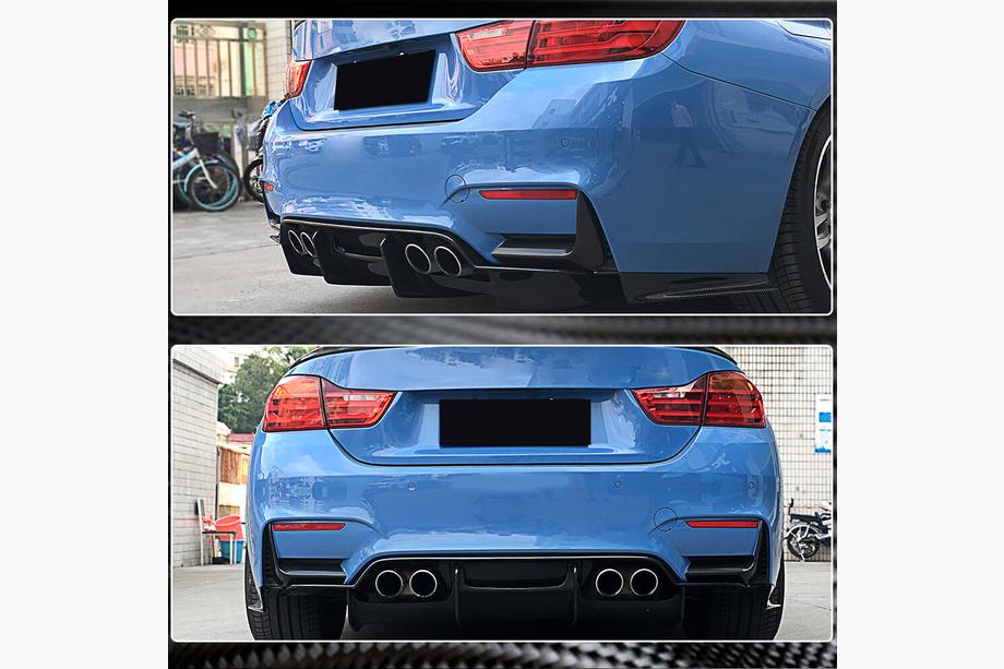 BMW 3 Serie F30/F31 2012–2019 Flap achterbumper inserts (voor F80, carbon) Foto 4
