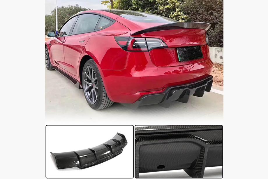 Tesla Model 3 2017– Achterbumper diffuser FRP V5 (2016-2022) Image