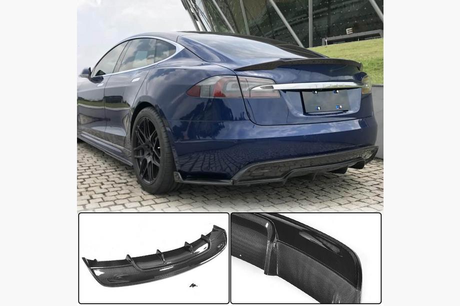 Tesla Model S 2012– Achterbumperdiffuser V1 (2016-2021, carbon) Image