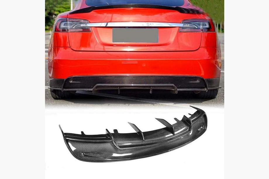 Tesla Model S 2012– Achterbumper diffuser V2 (2012-2016, carbon) Image