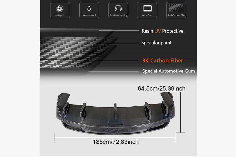 Tesla Model X 2015– Achterbumper diffuser Carbon V1 (2016-2020) Foto 6