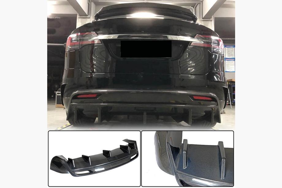 Tesla Model X 2015– Achterbumper diffuser (2015-2021, Carbon) Image