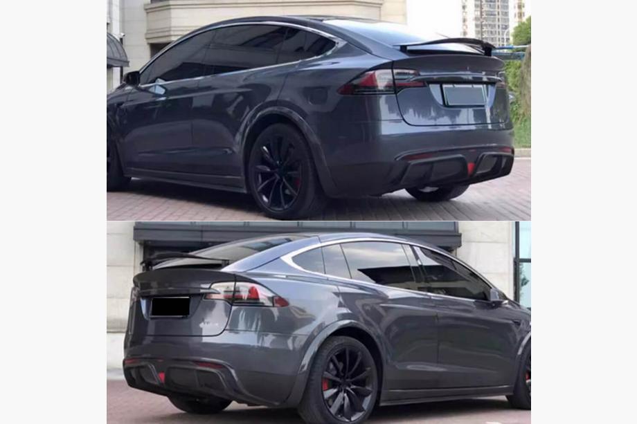 Tesla Model X 2015– Achterbumper diffuser (voor Plaid 2021-2025, carbon) Foto 3