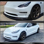 Tesla Model 3 2017– Voorbumper lip Lip V1 (2017-2023, carbon) foto 4