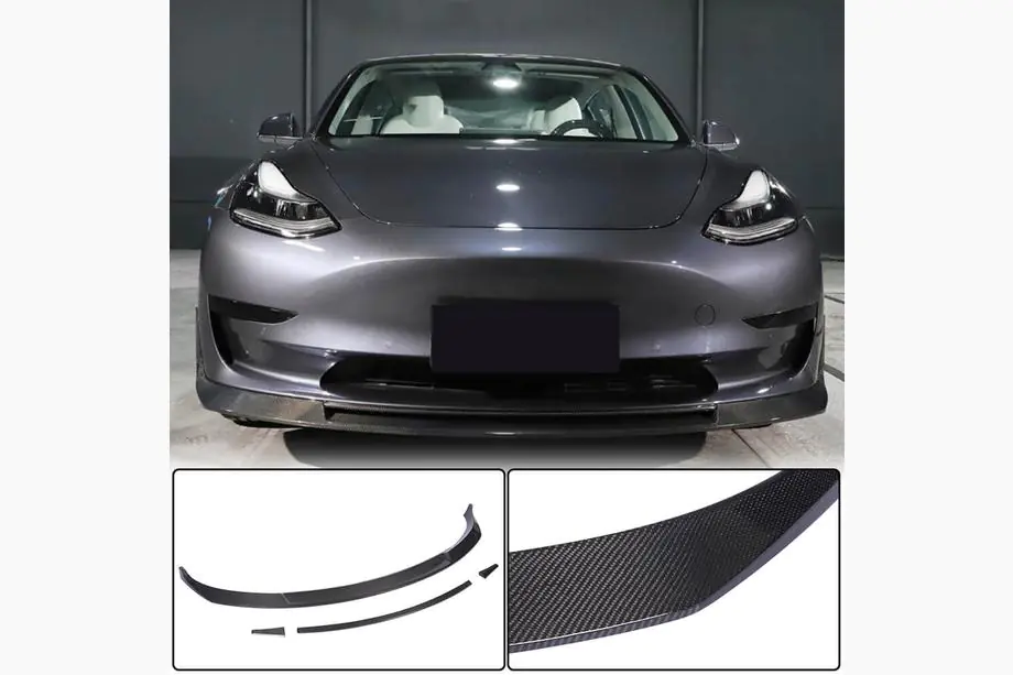Tesla Model 3 2017– Frontbumper lipspoiler Lip V2 (2017-2023, carbon) Image