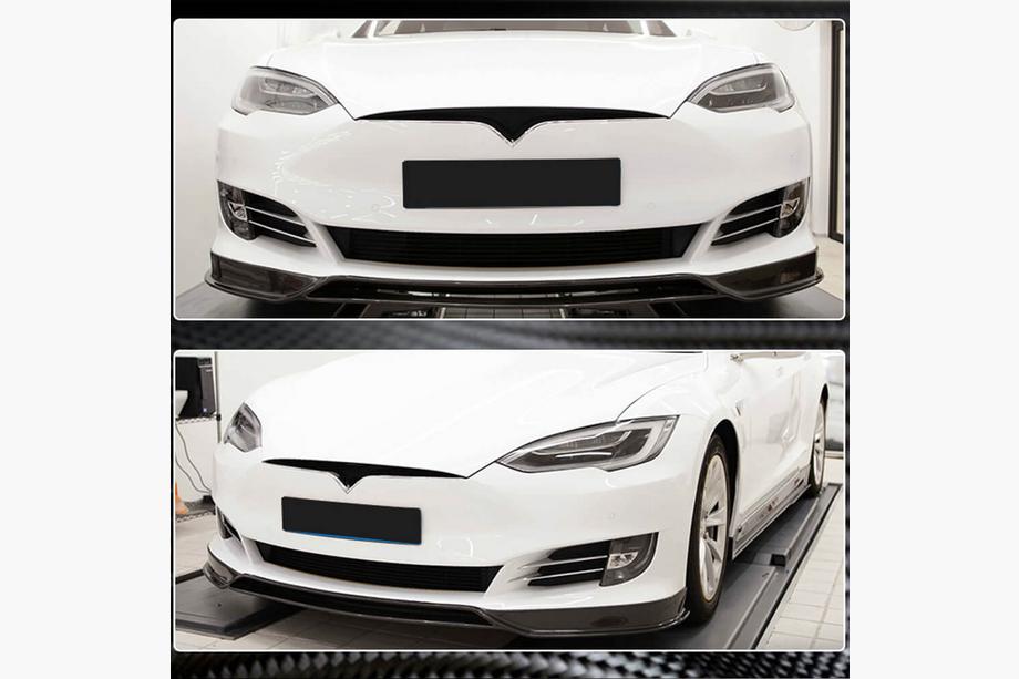 Tesla Model S 2012– Front bumper lip (2016-2021, Carbon) Foto 3