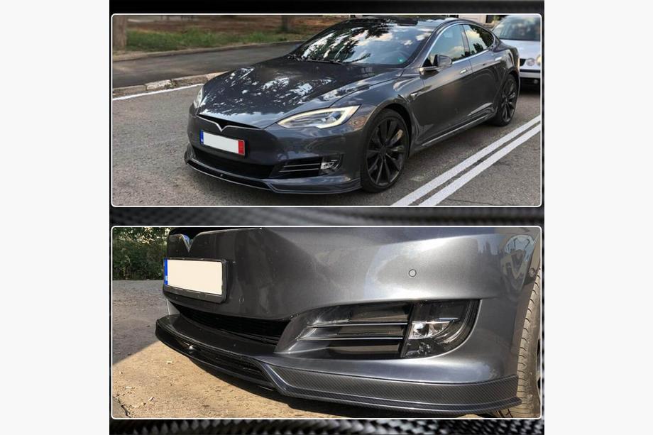 Tesla Model S 2012– Front bumper lip (2016-2021, Carbon) Foto 4