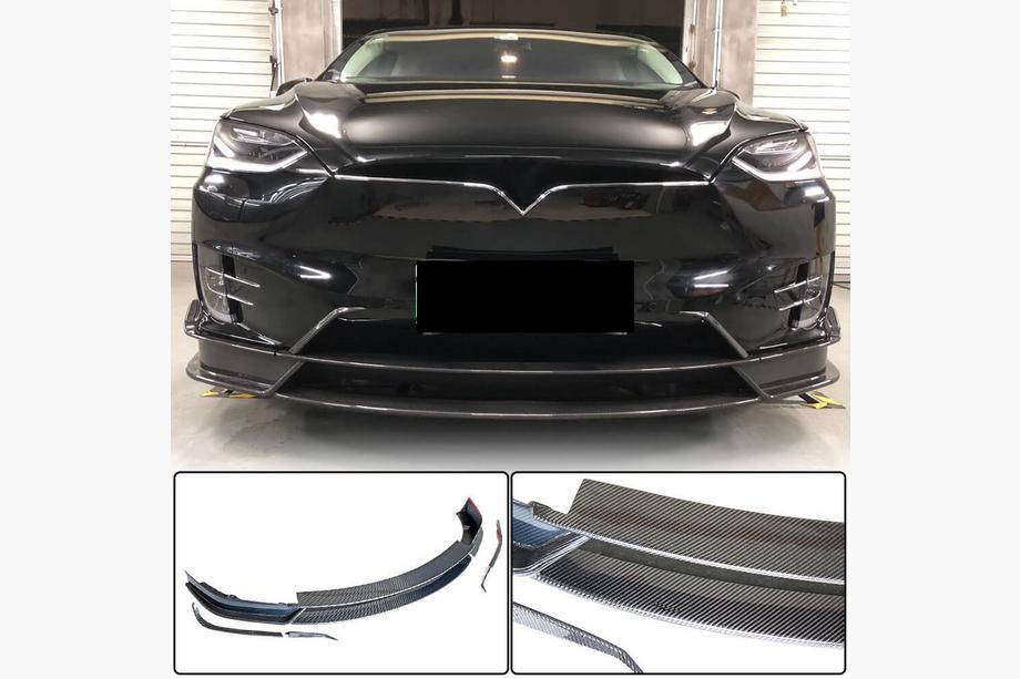 Tesla Model X 2015– Frontbumper lip spoiler Carbon V2 (2016-2020) Image