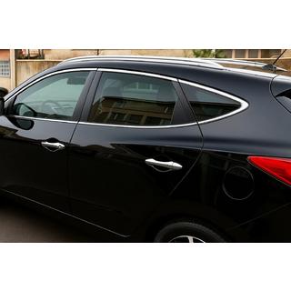Set chromen raamomlijsting rondom (10-delig, RVS) Hyundai IX-35 2010–2015 foto 1