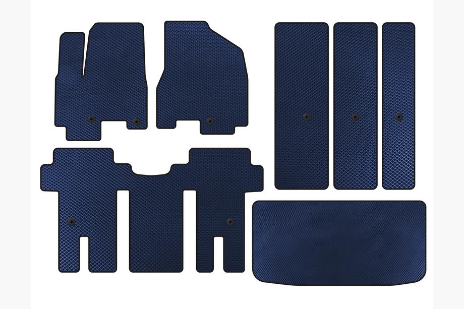 Kia Carnival 2014–2020 EVA automatten (complete set interieur, blauw) Image