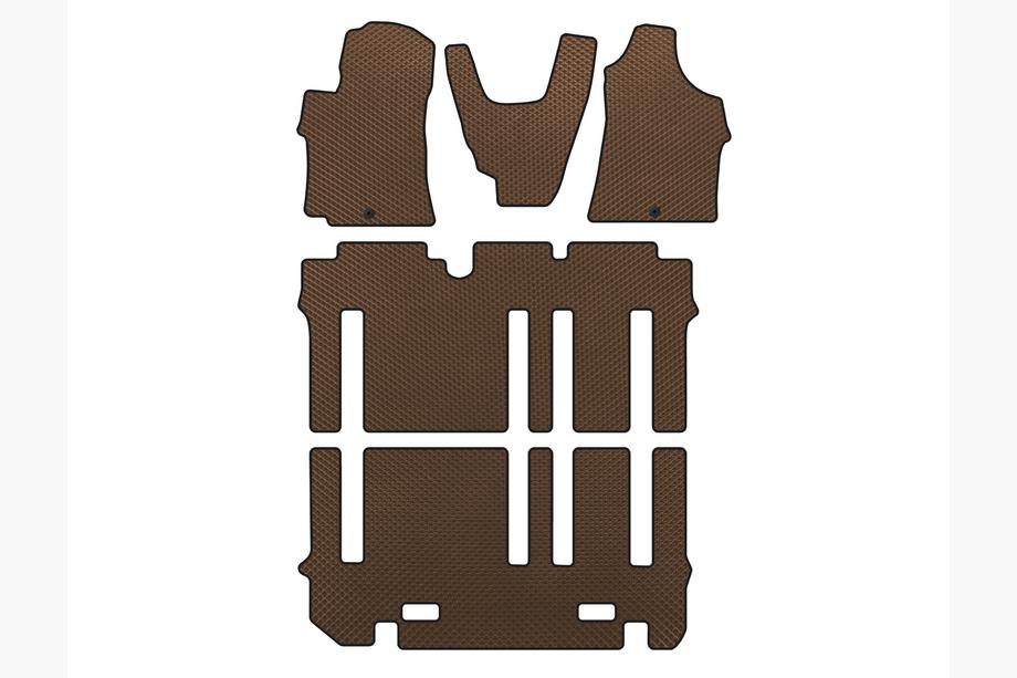 Hyundai H300, H1, Starex 2008–2020 EVA vloermatten (complete set voor interieur, bruin) Foto 1