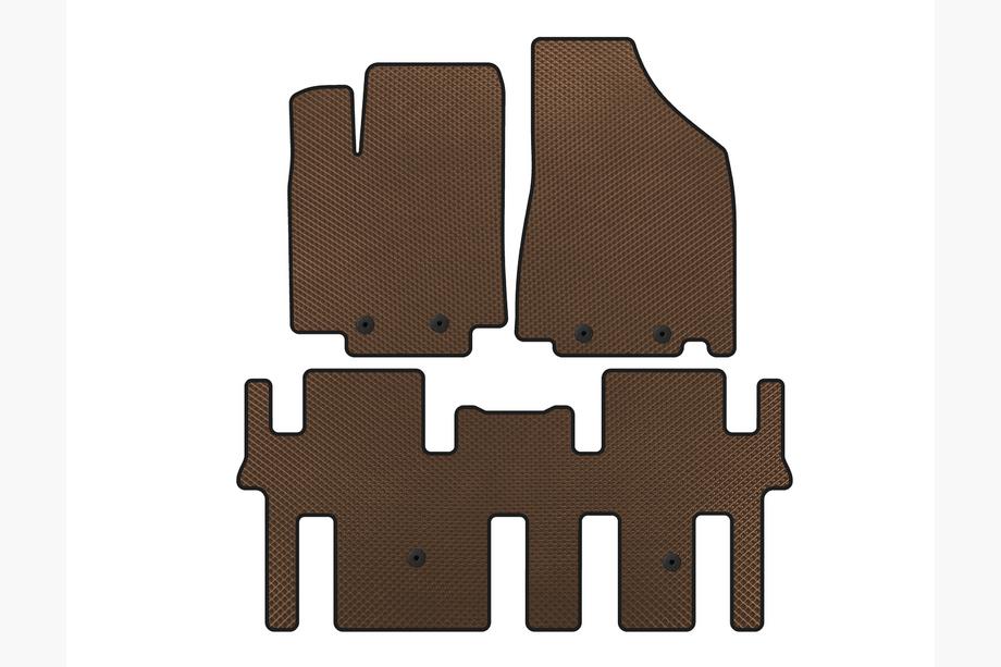 Nissan Pathfinder R52 2012–2021 EVA automatten voor het interieur (2 rijen, bruin) Image