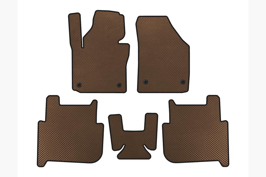 Volkswagen Touran 2003–2010 EVA automatten (2 rijen, 2006-2010, 7-zits, Bruin) Image