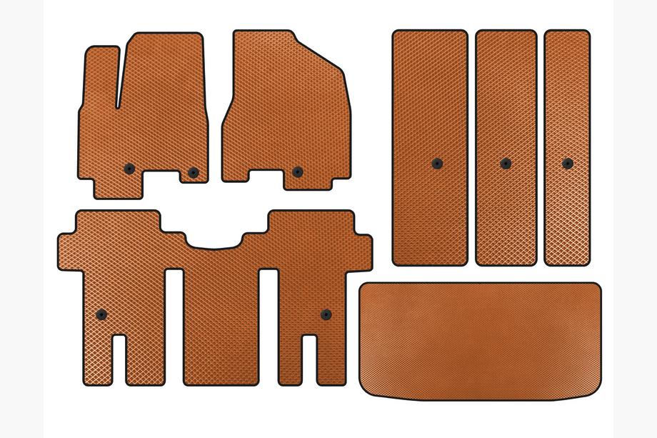 Kia Carnival 2014–2020 EVA automatten (volledige set interieur, oranje) Image
