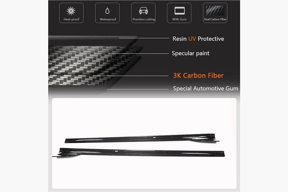 Tesla Model S 2012– Sideskirt covers (2021+, Carbon) Foto 3