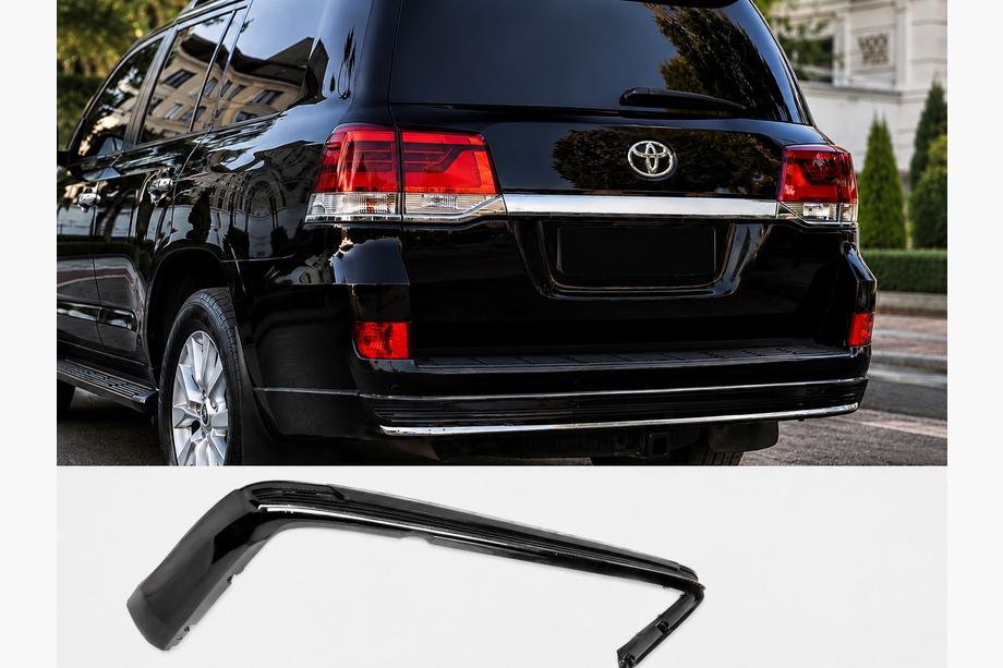 Toyota Land Cruiser 200 2007–2021 Achterdiffuser sierlijst met chroom 2016-2021 (Executive 2019/2021) Zwarte kleur Image