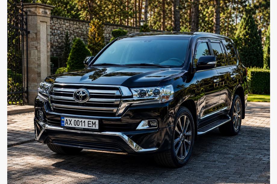 Toyota Land Cruiser 200 2007–2021 Frontlip spoiler 2016↗ (Executive 2016) Zwarte kleur Foto 8