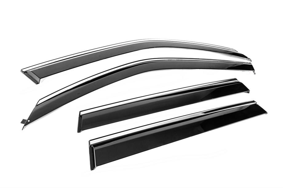 Subaru Forester 2008–2013 Windschermen met chromen sierlijst Niken Luxury (4 stuks) Foto 3