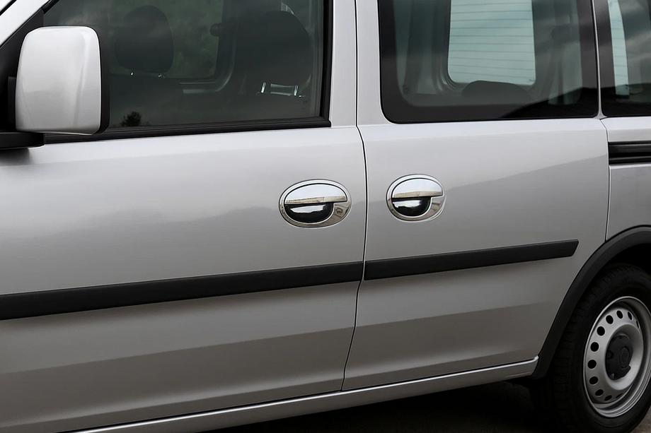 Opel Combo 2002–2012 Deurgreepcovers met omlijsting (2-deurs, RVS) Image