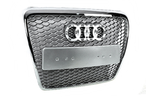 Audi A6 C6 2004–2011 RS-stijl frontgrille (grijs met chroom) foto 6