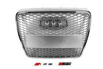 Audi A6 C6 2004–2011 RS-stijl frontgrille (grijs met chroom) foto 1
