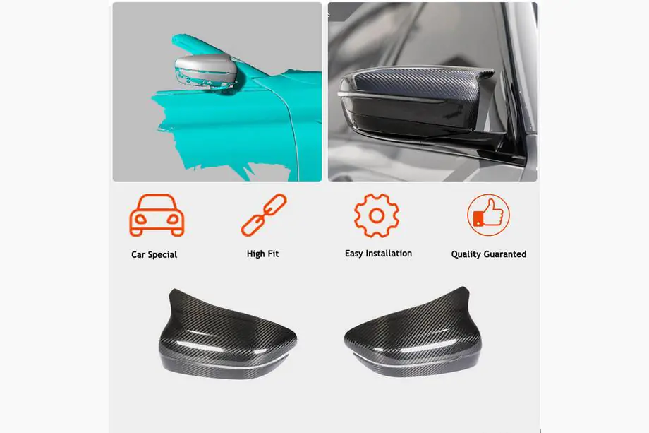 BMW 5 Serie G30/G31 2017–2023 Spiegelkappen van dry carbon (voor f90 2018-2020) Foto 2