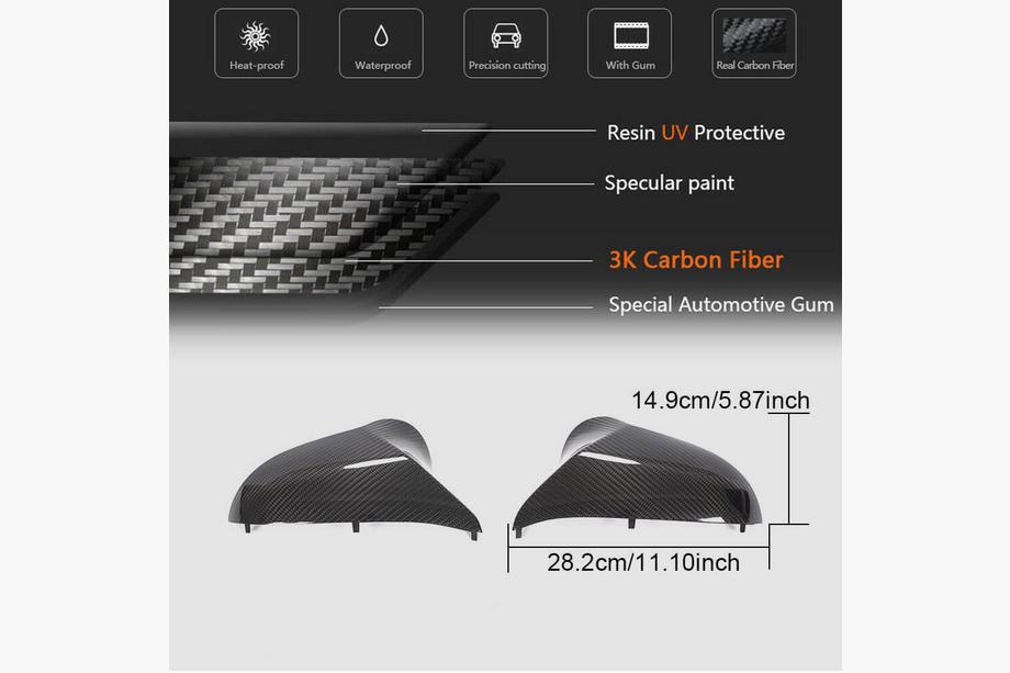 BMW 3 Serie F30/F31 2012–2019 Spiegelkappen V1 (voor F80, carbon) Foto 6