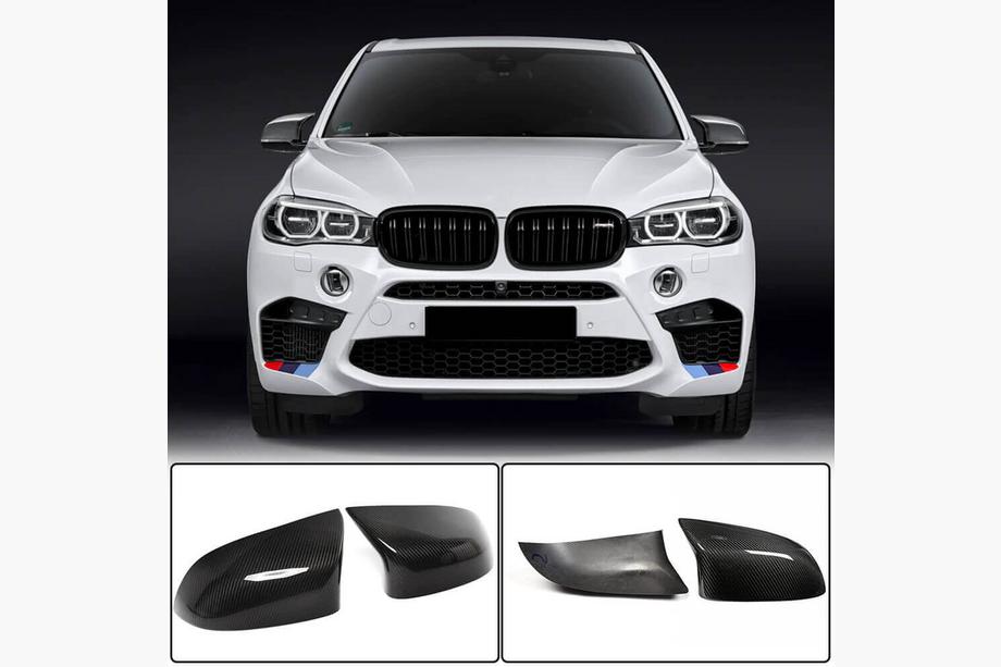 BMW X6 F16 2014–2019 Buitenspiegeldoppen (voor F86, carbon) Foto 1