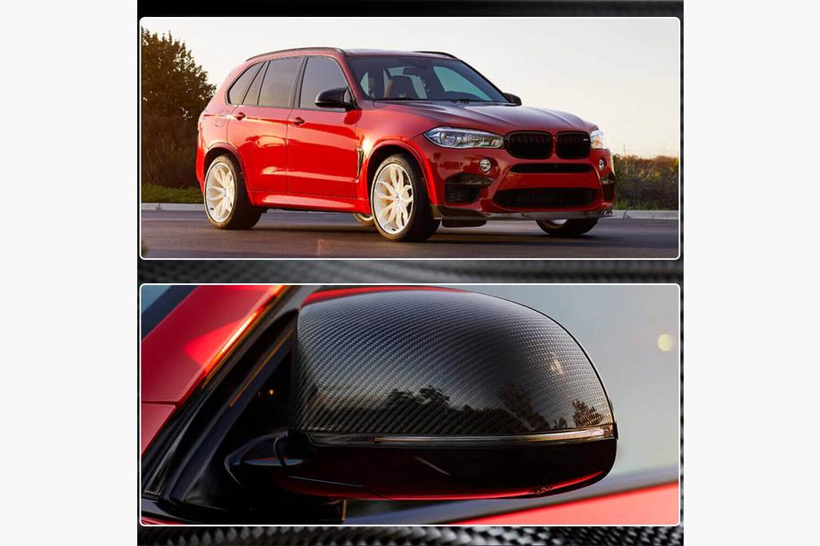 BMW X6 F16 2014–2019 Buitenspiegeldoppen (voor F86, carbon) Foto 4