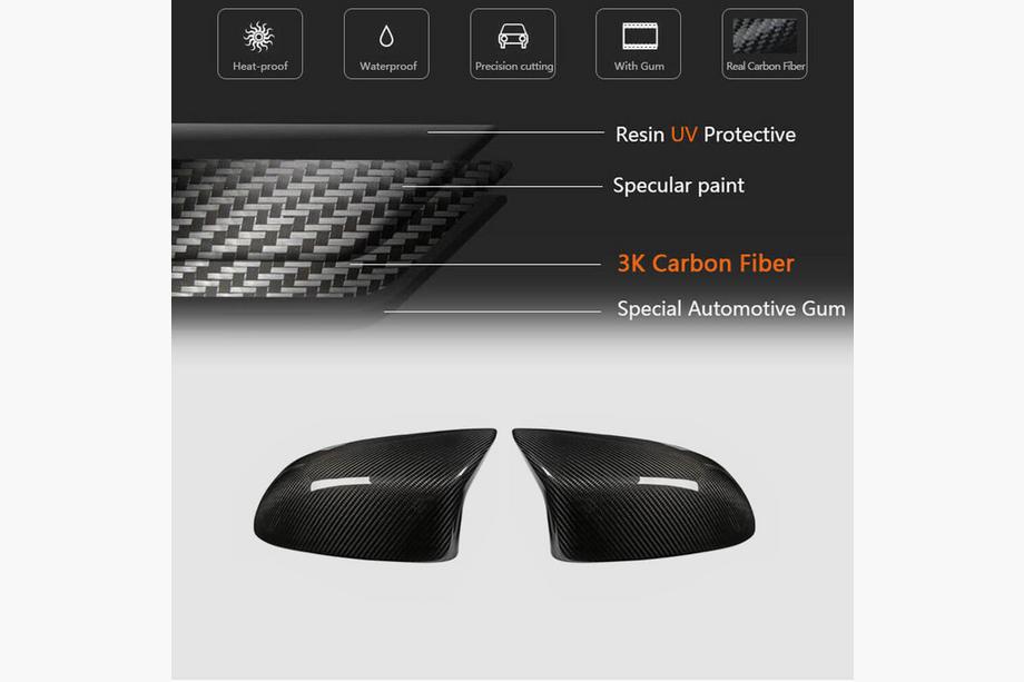 BMW X6 F16 2014–2019 Buitenspiegeldoppen (voor F86, carbon) Foto 5
