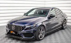 Mercedes C-klasse W205 2014–2021 DPT V2 frontlip voorbumper (2014-2018, alleen voor AMG-Line, hoogglans zwart) foto 1