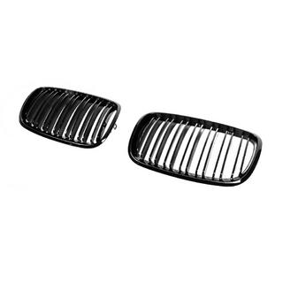 BMW kidney grille M-Look V2 (glans zwart) foto 3