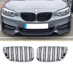 BMW 2-serie F22/F23 2014–2021 M-Look nierroosters (hoogglans zwart met chroomrand) foto 2