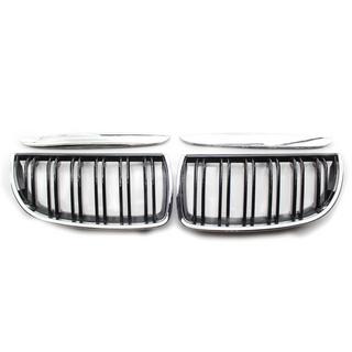 M-Look niergrillen (voor E-90/91 2005-2008, hoogglans zwart met chromen omlijsting) BMW 3-serie E90/E91 2005–2011 foto 2
