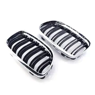 Niergrillen M-look (voor E-90/91 2008-2011, hoogglans zwart met chromen rand) foto 2