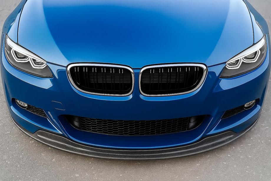BMW 3-serie E92/E93 2006–2013 M-Look niergrille (voor 2005-2009, hoogglans zwart met chroomrand) Foto 1