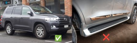 Toyota Land Cruiser 200 2007–2021 Voorste spatlappen (2 stuks, voor dorpels zonder verlichting) foto 2