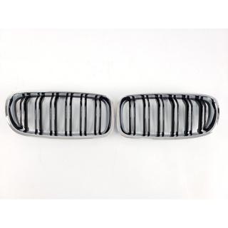 M-Look nierroosters (hoogglans zwart met chroomrand) BMW 3 Serie F30/F31 2012–2019 foto 2